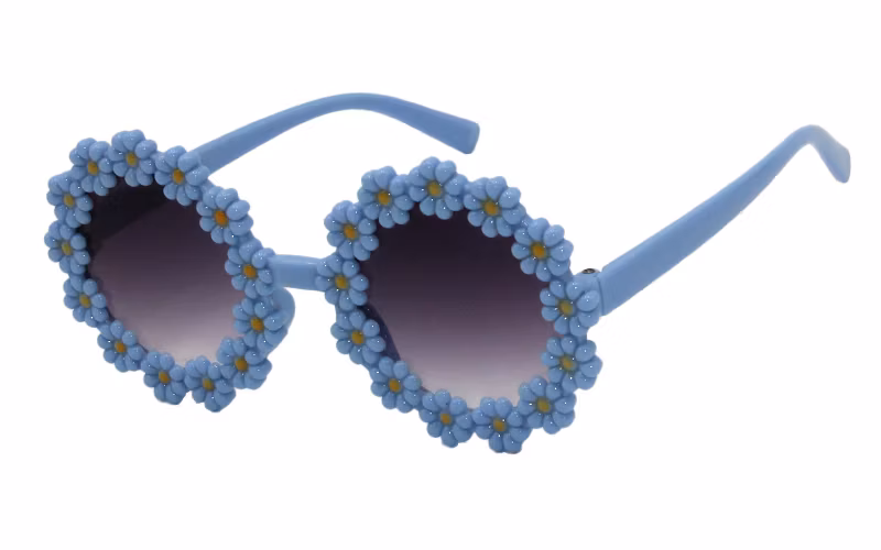 Lovely Daisies Oval Frame Kids Party Beach Style Sunglasses with UV400