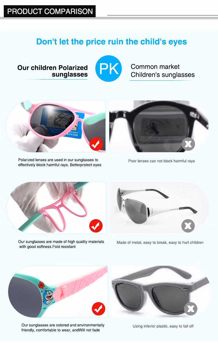 2024 New Top Quality Flexible Polarized Kids UV400 Sunglasses