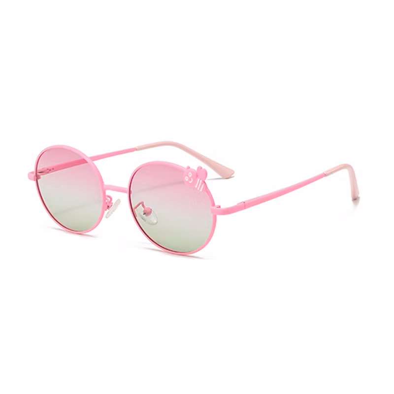 Cartoon Bee Decoration Kids Metal Oval Sunglasses