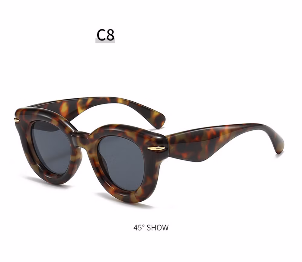 2024 New Arrival OEM High Quality Full Rim PC Round Frame Fashion Unisex Sunglasses with 100% UV400 Lenses