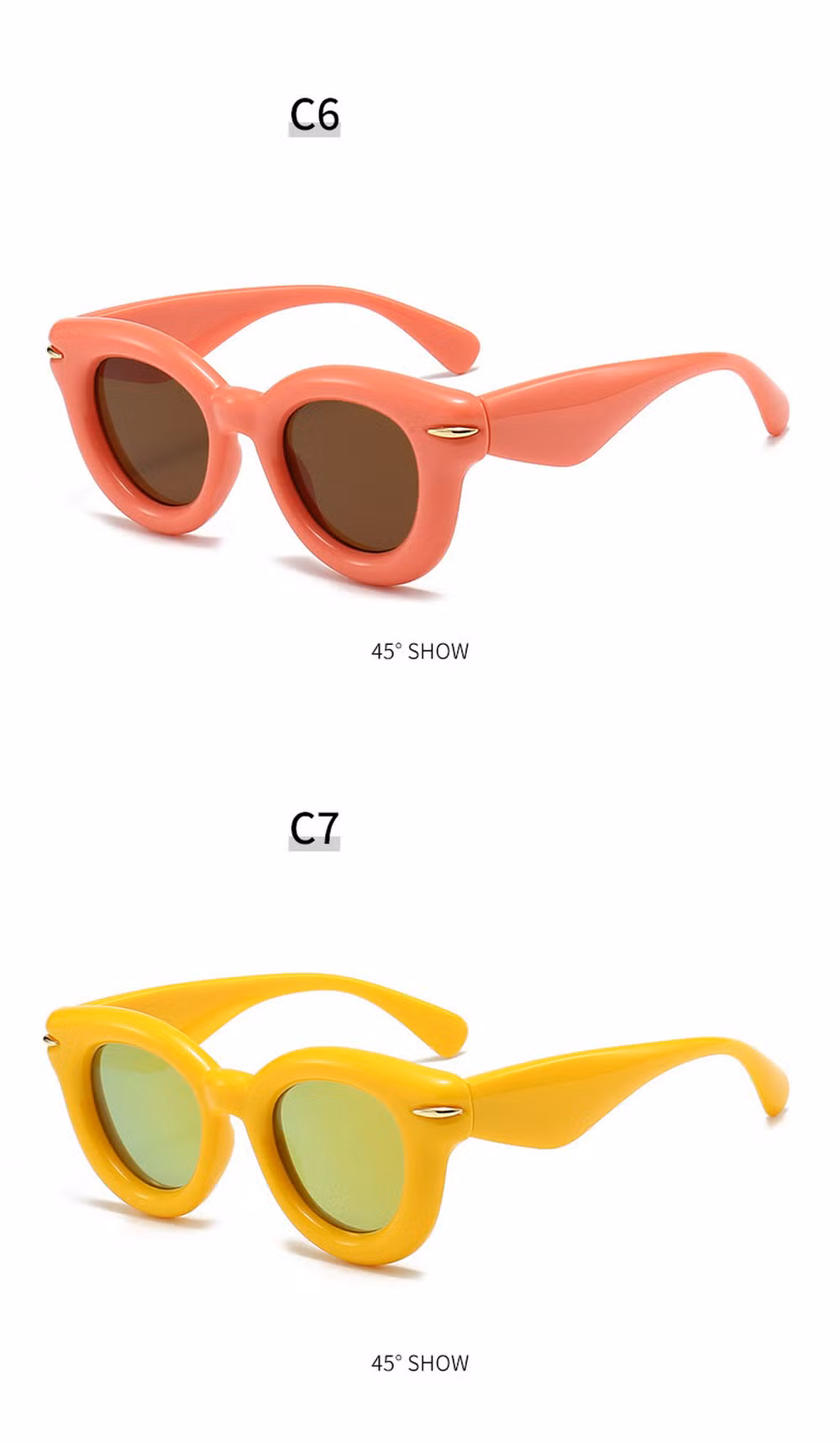 2024 New Arrival OEM High Quality Full Rim PC Round Frame Fashion Unisex Sunglasses with 100% UV400 Lenses