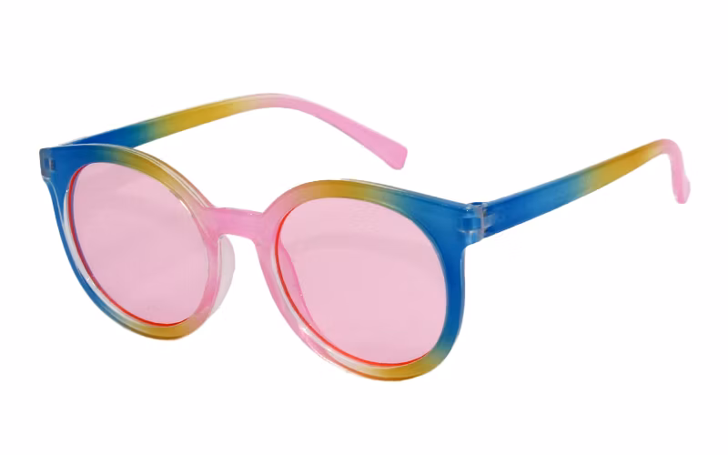 Hot Selling colorful Rendering Oval Frame Kids Sunglasses with CE