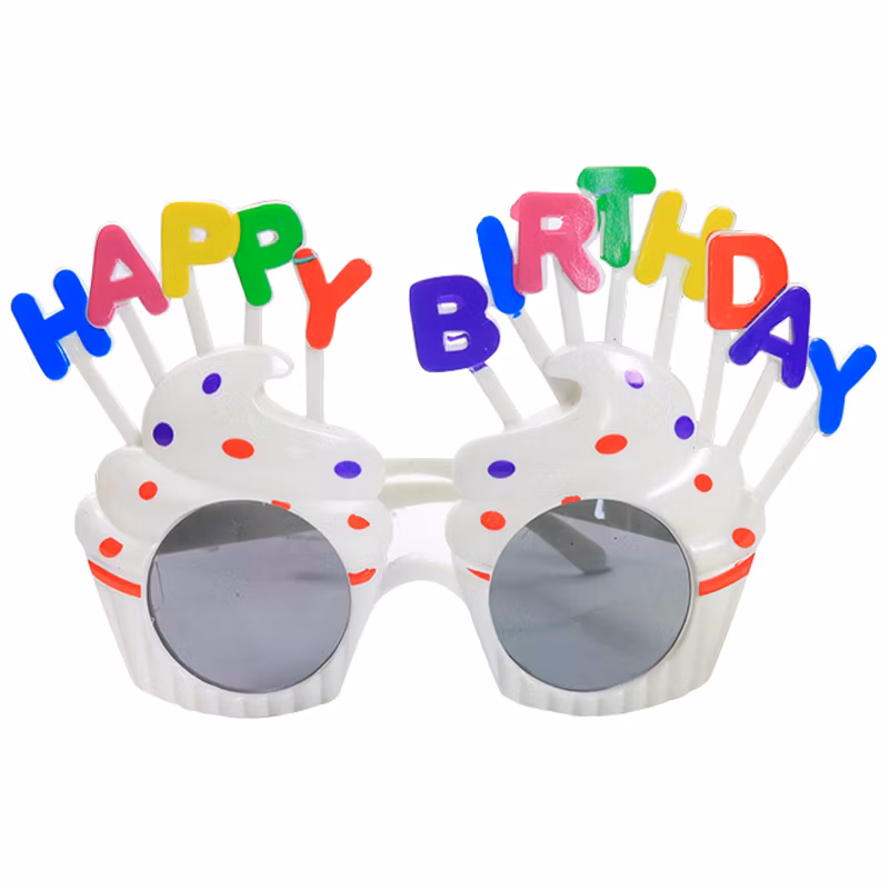 Kids White Sweet Cream Birthday Cake Glasses Festival Happy Birthday Party Promotional Gift Toys Adults Novel Sun Glasses