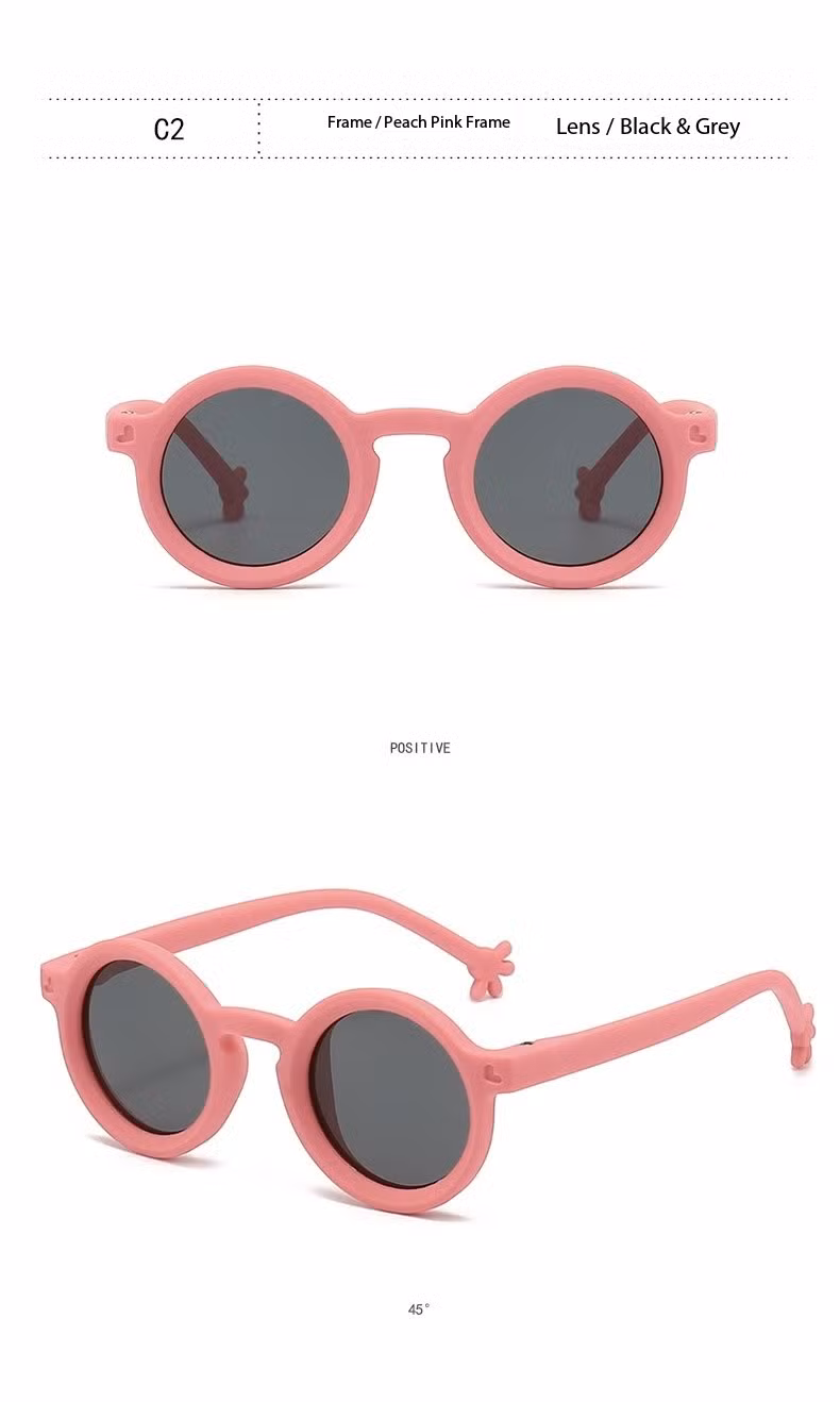 Flexbile Tpee Round Shape Kids Sunglasses with Polarized Lens Sunglasses