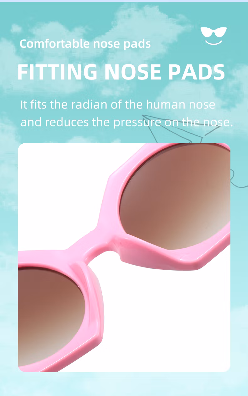 Fashion Hexagon Shape PC Sunglasses Teenagure Plastic New Color Sunglasses