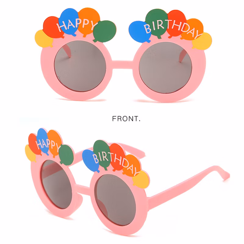 Cute Balloon Birthday Gifts Festival Sunglasses Happy Birthday Party Sun Glasses Promotional Gift Toys Novel Kids Glasses