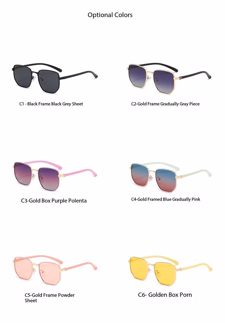 Trendy Italy Design Good Quality Colorful Metal Kids Sunglasses