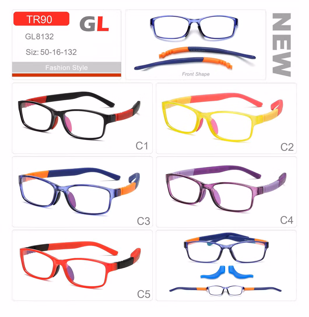 2023 Hot Selling Tr Silicone Kids Frame Student Glasses for Boy Girl