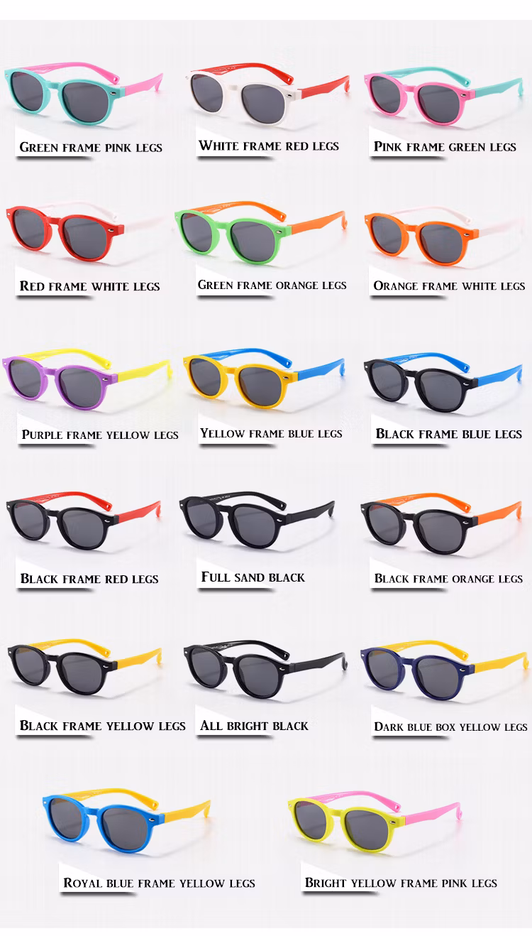 Baby Sunglasses 100% UV Proof Flexible Silicone Rubber Toddler Sunglasses for Kids