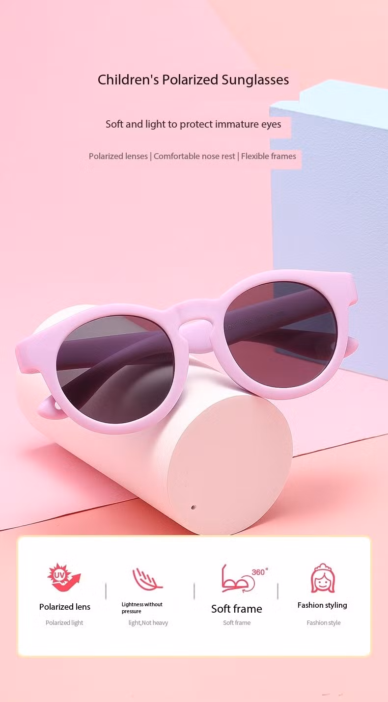 Kids Unbreakable Flexible Square Shape Tpee Rubber Children Sunglasses