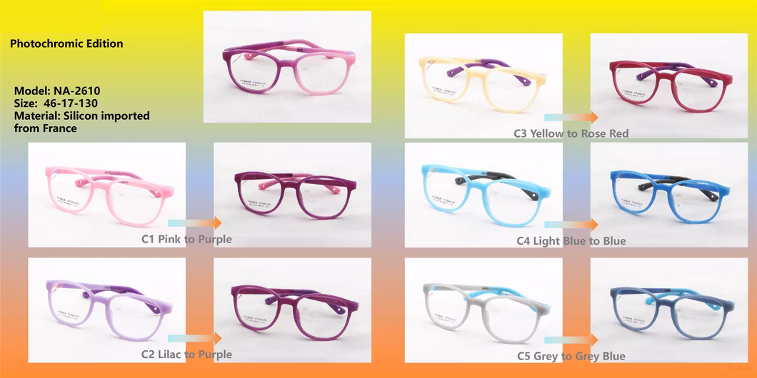 Tr Optical Glasses Spectacle Frames UV Photochromic Color Changing Eyeglasses Frames Glasses for Kids