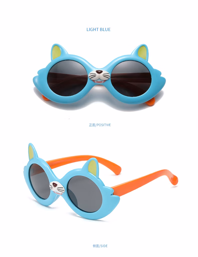 Children′s Polarizing Sunglasses Cartoon Kitten Cute Baby Sunglasses UV Protection Girls Toy Glasses