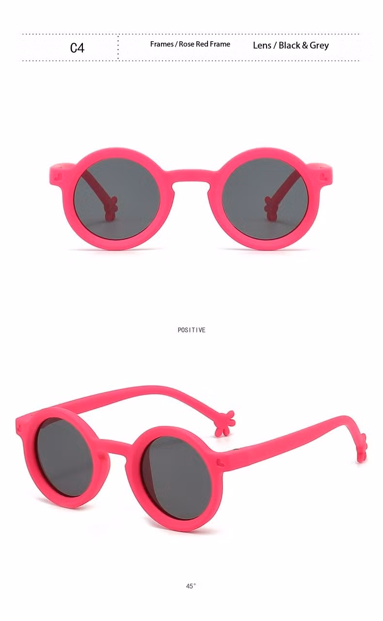 Flexbile Tpee Round Shape Kids Sunglasses with Polarized Lens Sunglasses
