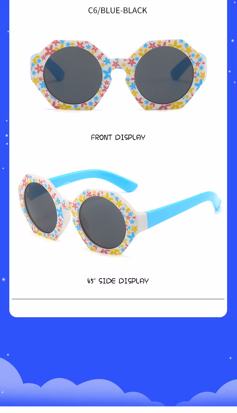 Fashion Hexagon Shape PC Sunglasses Teenagure Plastic New Color Sunglasses