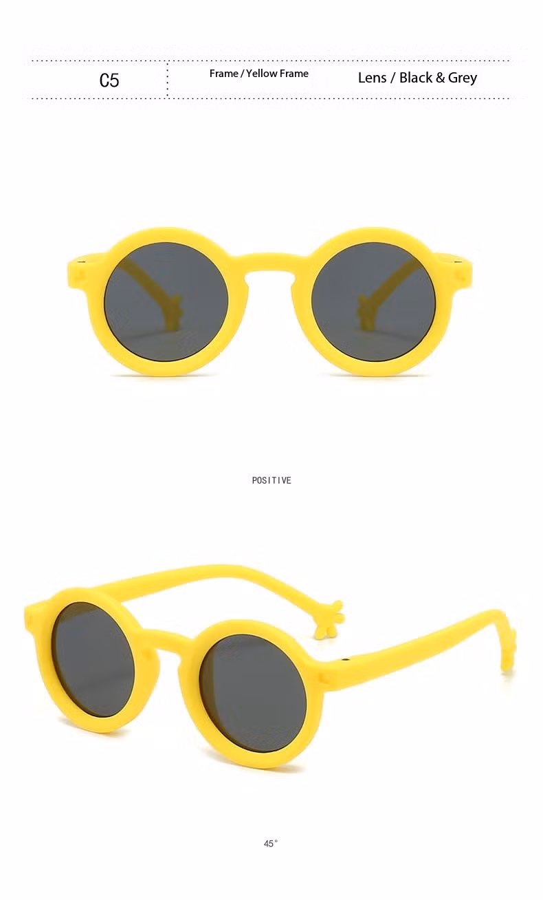 Flexbile Tpee Round Shape Kids Sunglasses with Polarized Lens Sunglasses