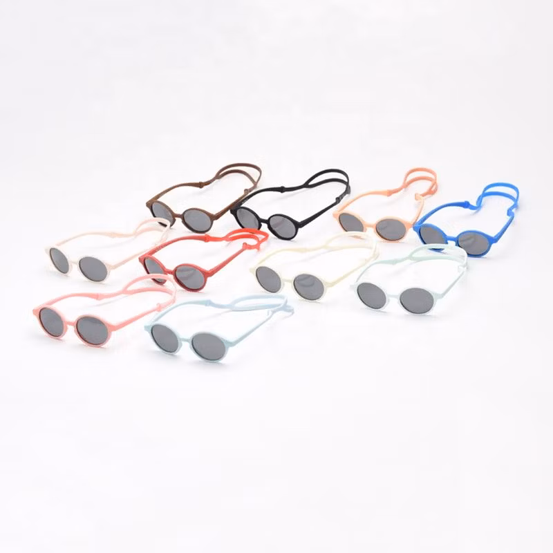 Fashion Round Shape Soft Flexible Silicone Rubber TPE Kids Teenager Sunglasses
