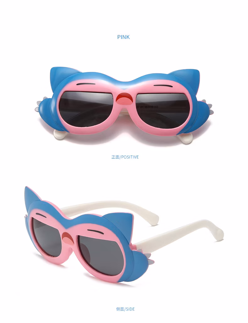 Children′s Silicone Polarized UV Protective Sunglasses Cute Cartoon Bear Sunglasses for Boys and Girls Kid
