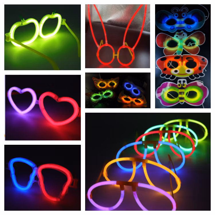 Decorative Glow Sticks Wedding Reception and The Heart-Shaped Glasses Glowed