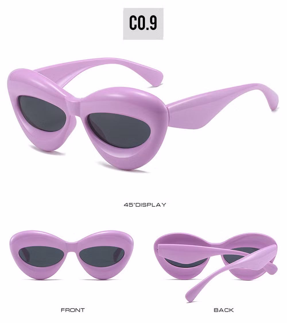 2024 OEM New Arrival High Quality Full Rim PC Cat Eye Frame Fashion Unisex Sunglasses with 100% UV400 Lenses