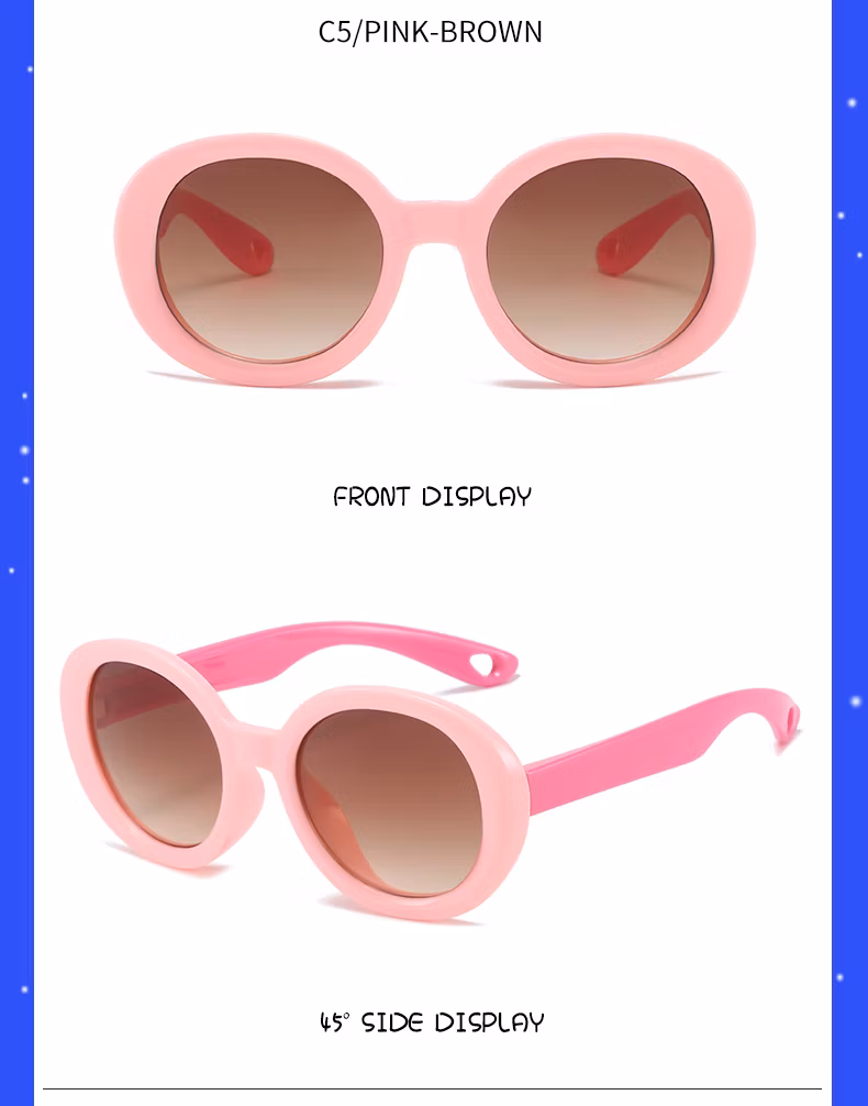 Cute Baby UV Children Round Shape Cool Unisex Kids PC Plastic Sunglasses