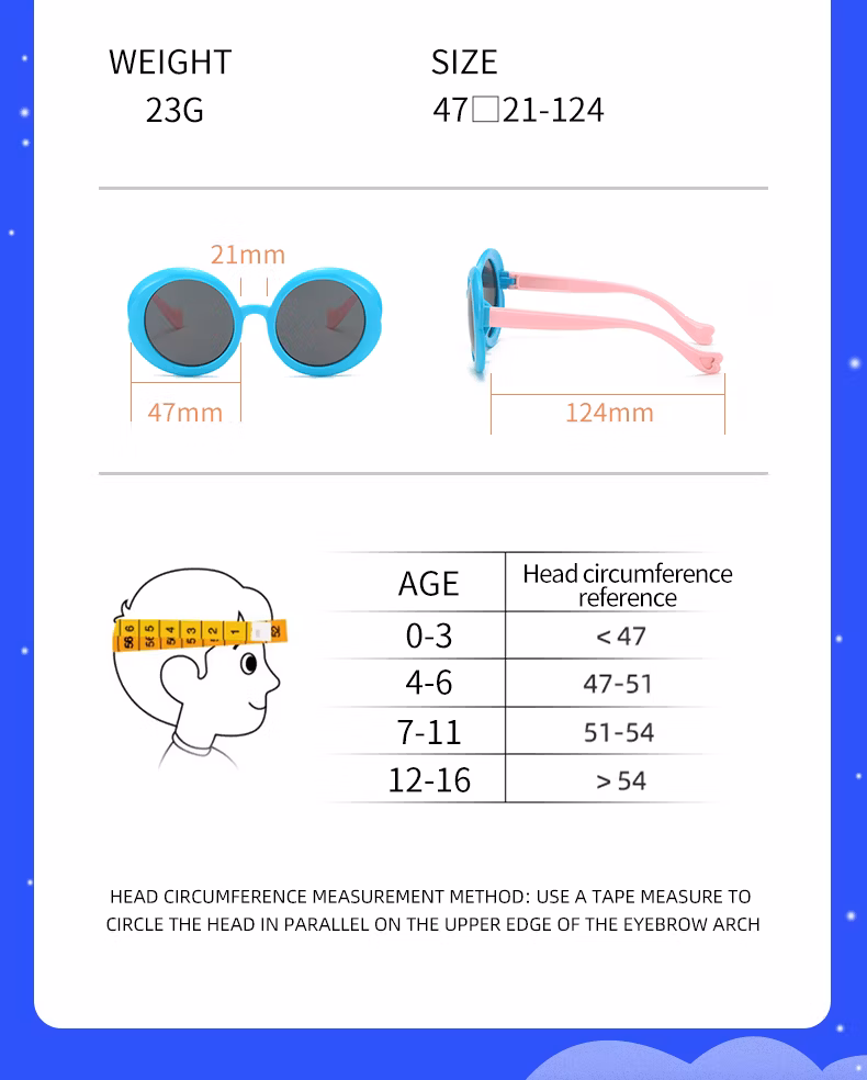 New Design Round Shape Baby Kids PC Plastic Sunglasses Sun Glasses in Stock