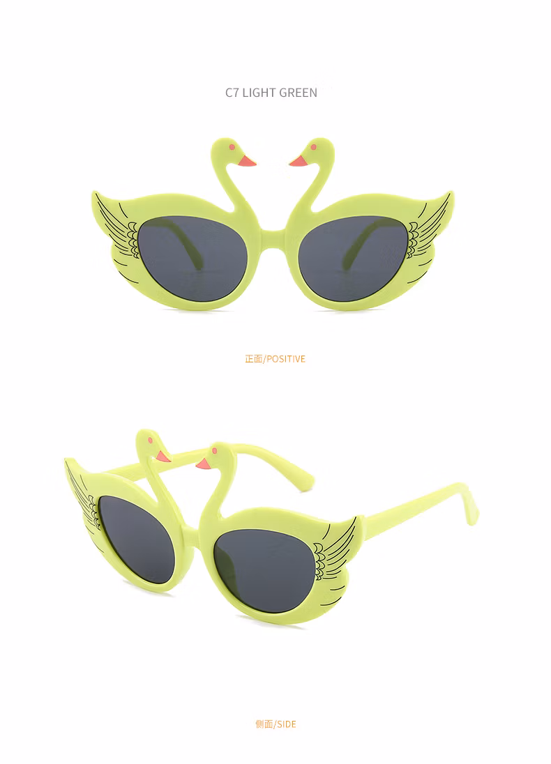 Children′s Sunglasses Burst Cute Cartoon Swan Men′s and Women′s Baby Sunglasses UV Protection Children′s Glasses Wholesale