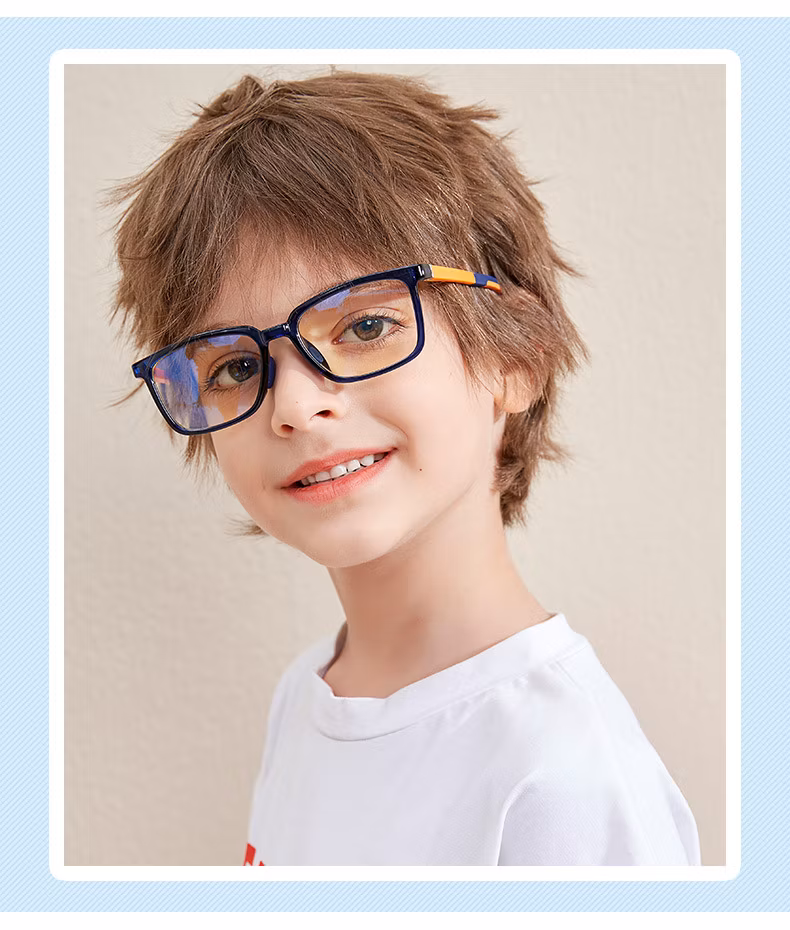 2023 New Arrival OEM Logo Company Spring Hinge Anti Blue Ray Radiation Computer Square Frame Tr90 Kids Blue Light Glasses for Children