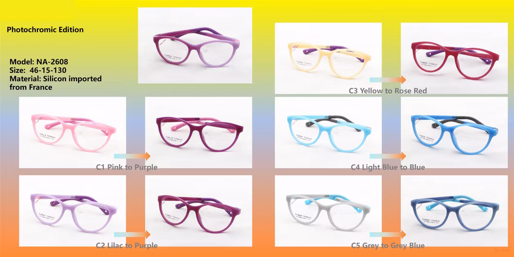Kid Tr Round Eyeglasses Frames Photochromic Color Changing Optical Glasses Frame