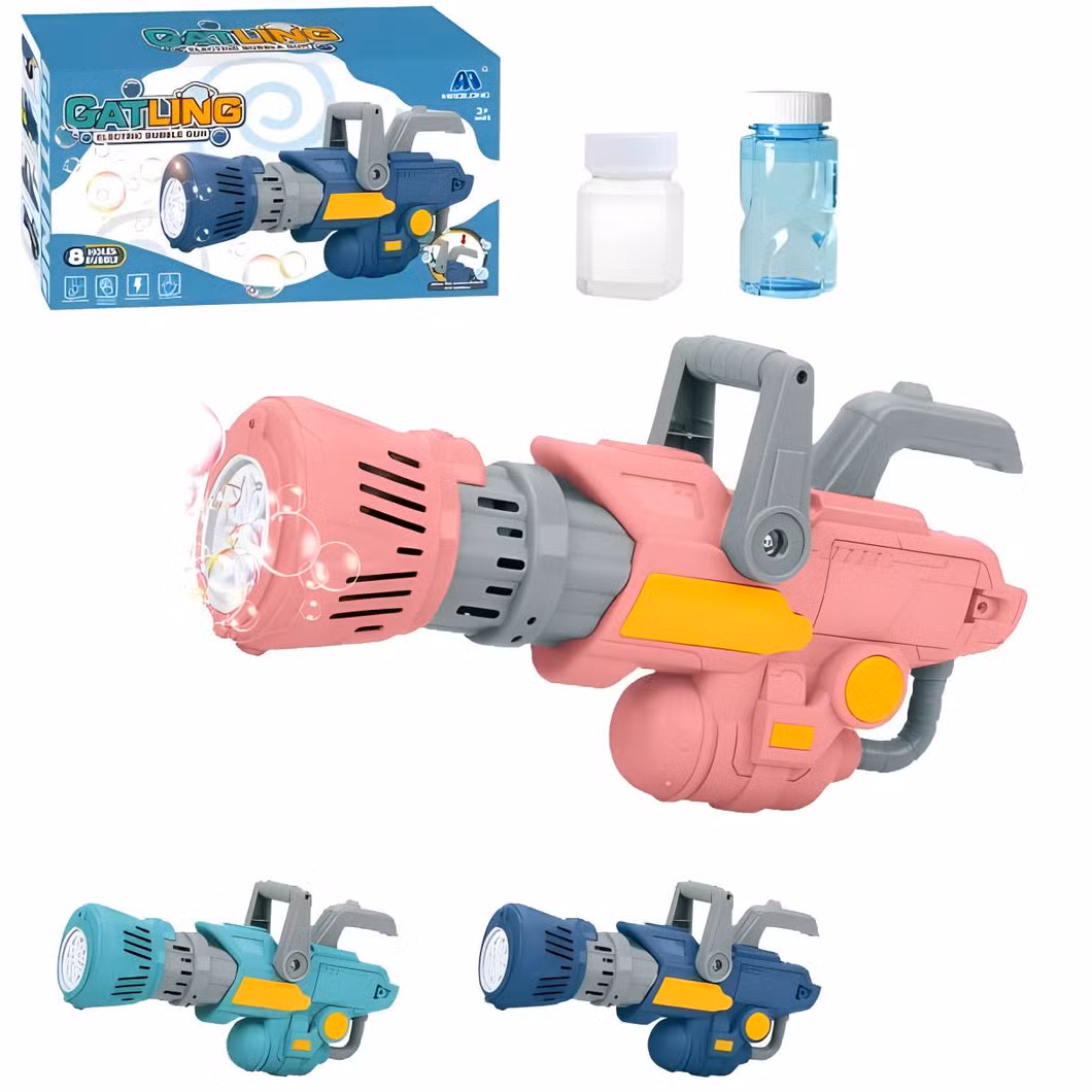 2024 New Customized 10 Holes Bubble Machine Roket Bazooka Automatic Bubble Gun Summer Kids Toys