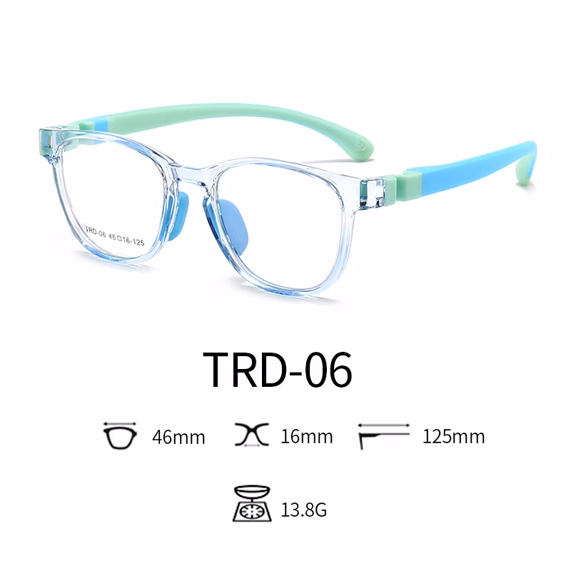 2020 High Quality Tpee Rubber Anti Blue Light Kids Nerd Glasses Clear Lens