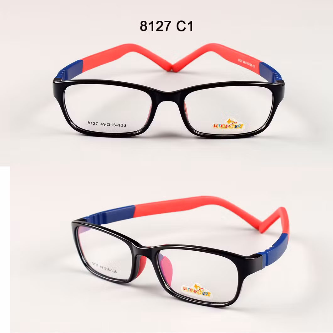 Children′s Glasses Frame Environmental Protection Silicone Ultra-Light Soft Flat Lens, Non-Slip Foot Cover Optical Frame