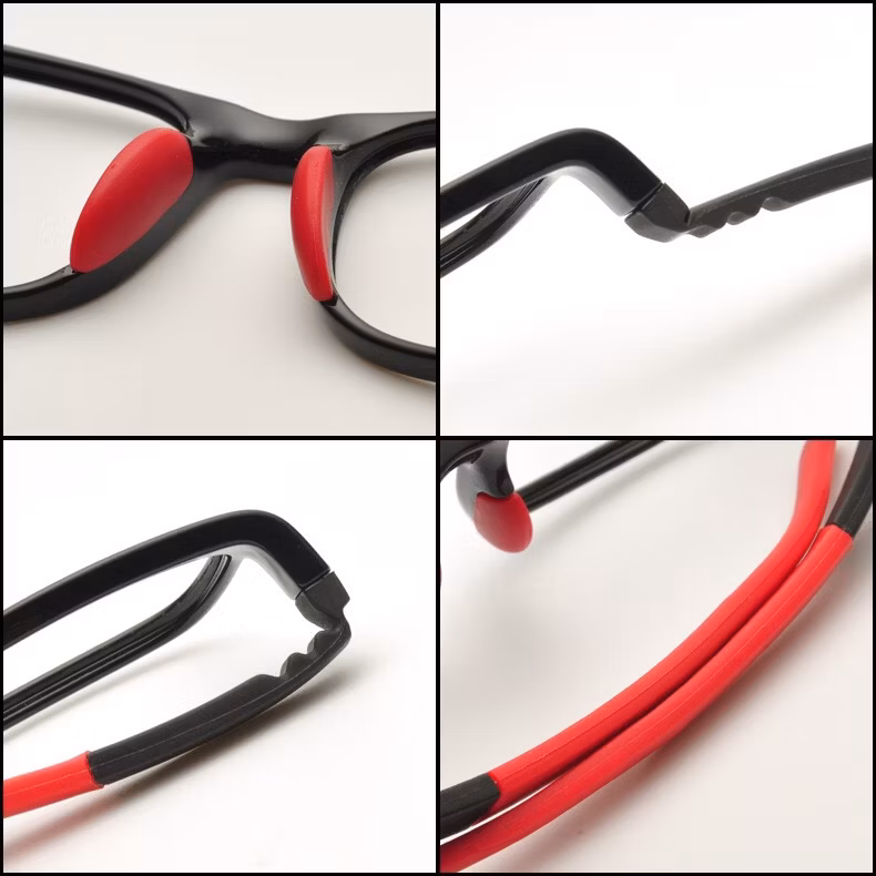 Children′s Glasses Frame Environmental Protection Silicone Ultra-Light Soft Flat Lens, Non-Slip Foot Cover Optical Frame