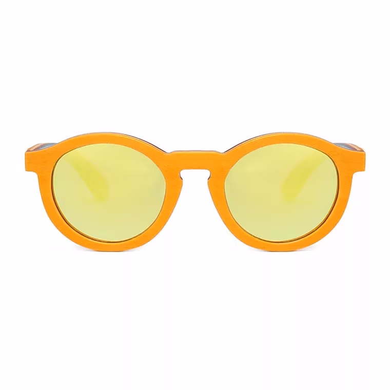 Trend Kids Mirror Custom Logo Bamboo Wooden Sunglasses