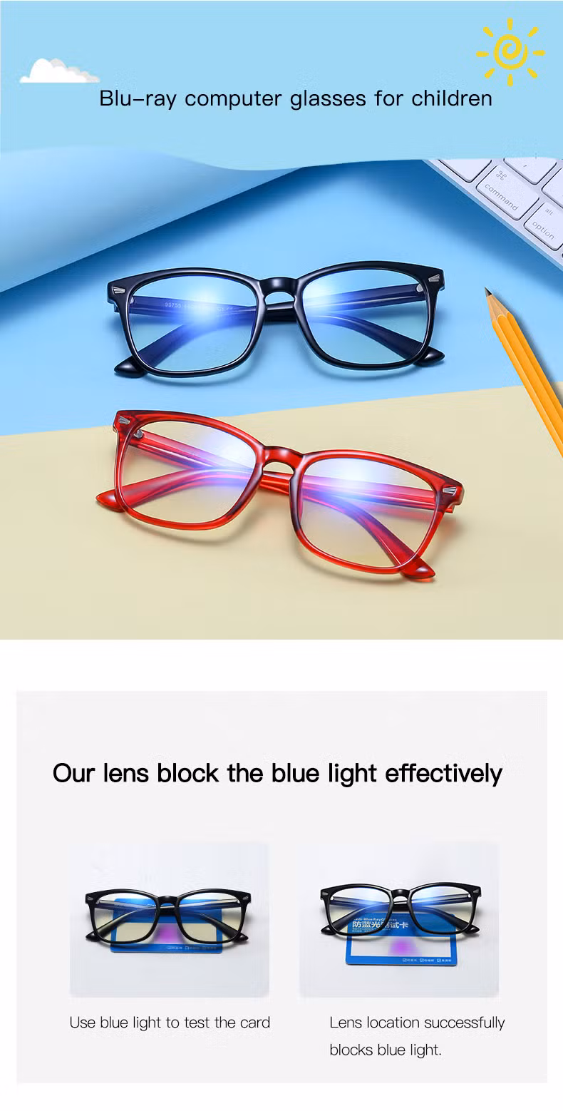 New High Quality Flat Light Boys and Girls Anti Blue Light Blocking Children Kids Computer Learning Fashion Designer Reading Glasses