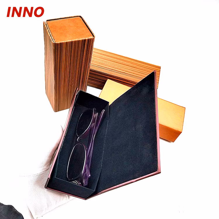 Inno-T219 Customisable Color Handmade Folding Glasses Box PU/PVC Leather Optical Frame Case Sunglasses Storage Environmental Friendly
