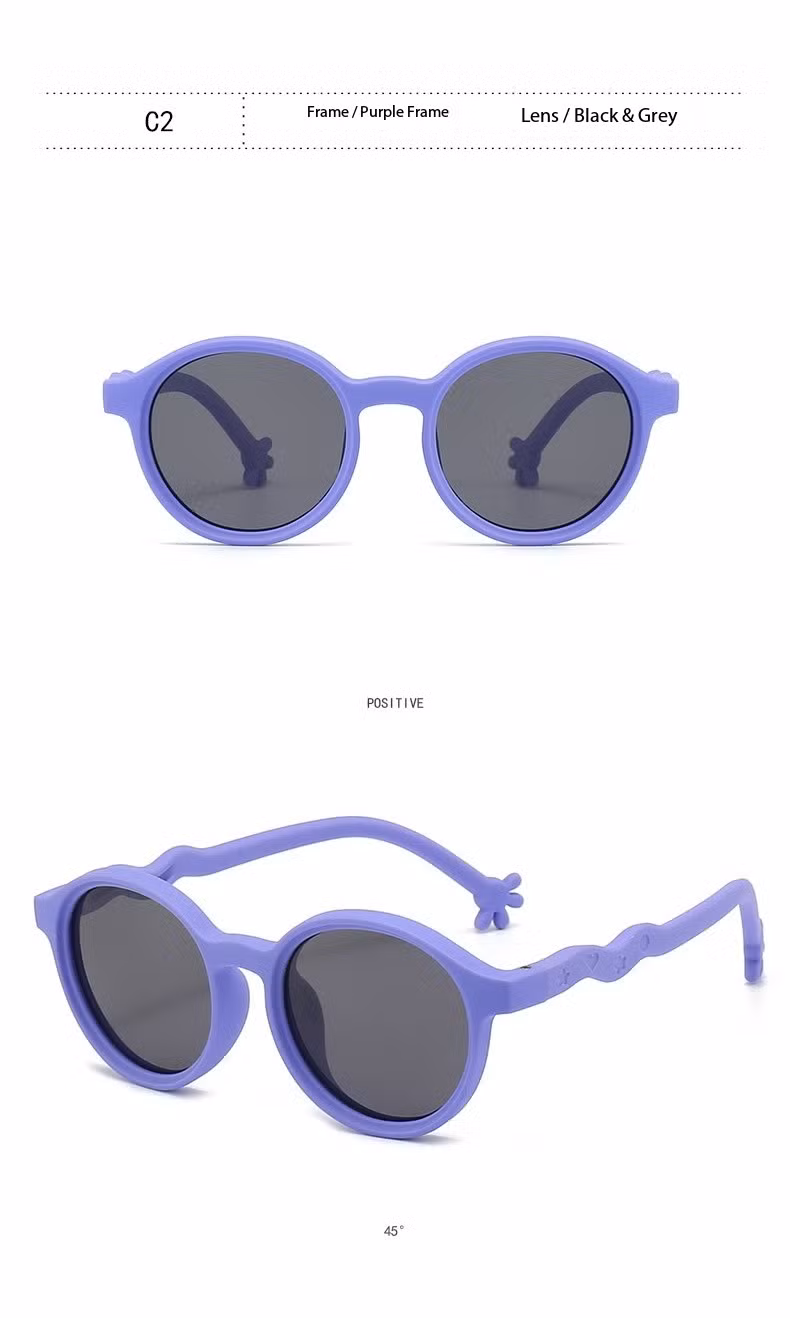 High Quality Soft Touch Tpee Material Kids Sunglasses with Polarized UV400 CE FDA