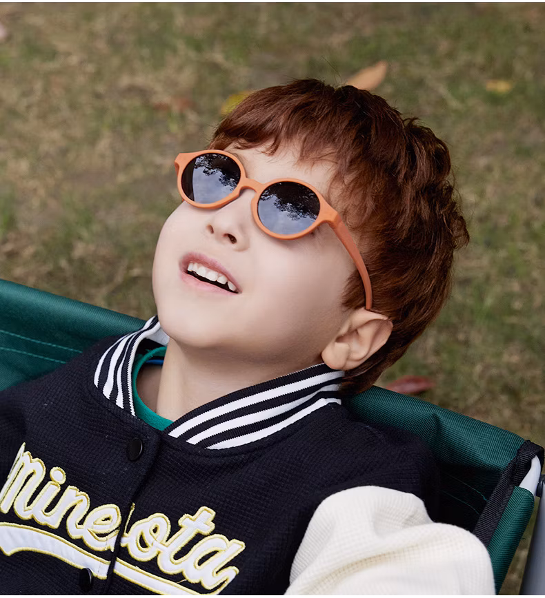 Fashion Round Shape Soft Flexible Silicone Rubber TPE Kids Teenager Sunglasses