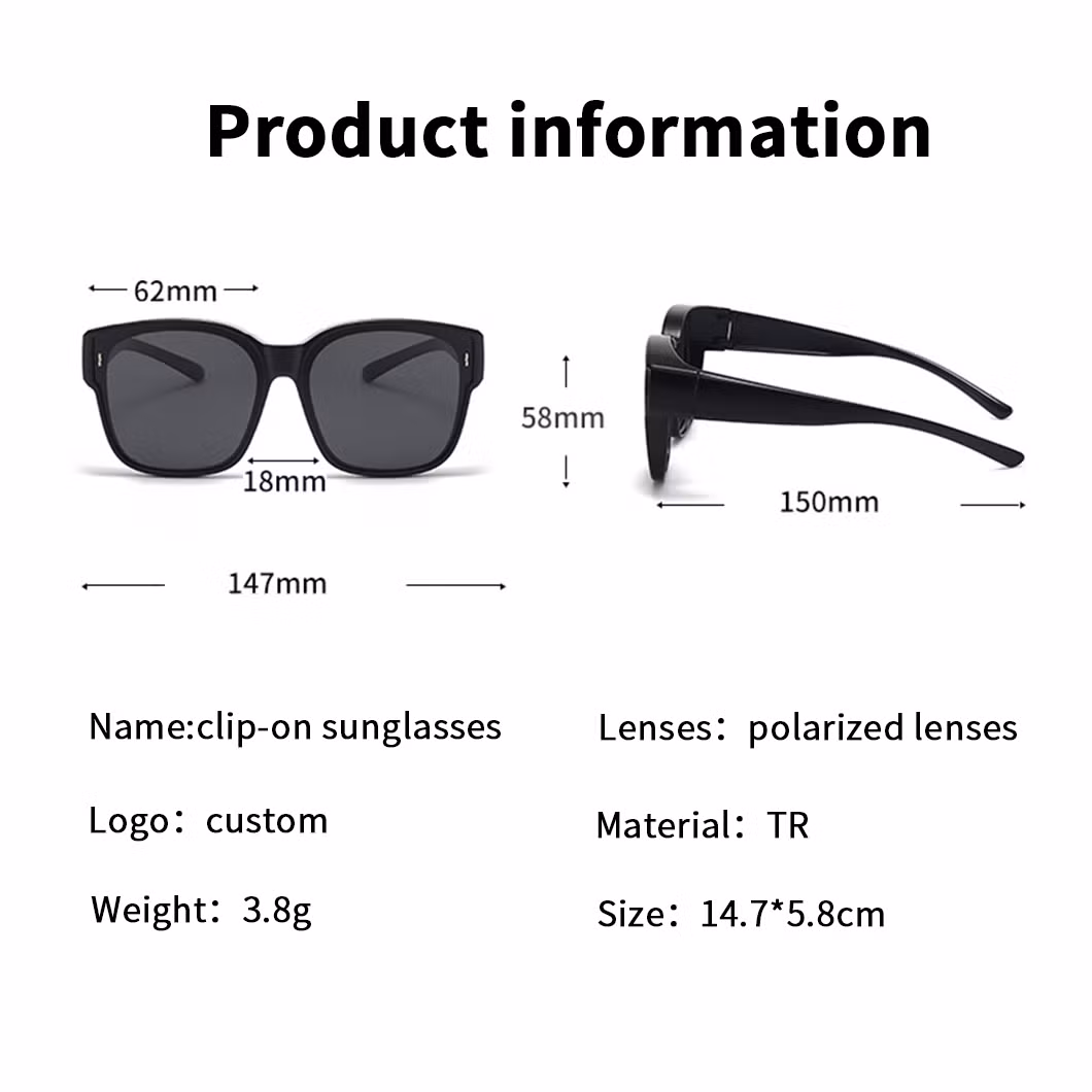 Glasses Cover Myopia Sunglasses Polarization UV Proof Simple Driving Clip-on Sunglasses