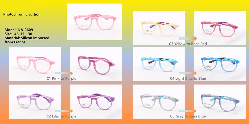 Kid Tr Round Eyeglasses Frames Photochromic Color Changing Optical Glasses Frame