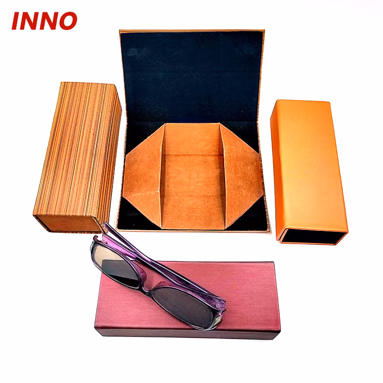 Inno-T219 Customisable Color Handmade Folding Glasses Box PU/PVC Leather Optical Frame Case Sunglasses Storage Environmental Friendly
