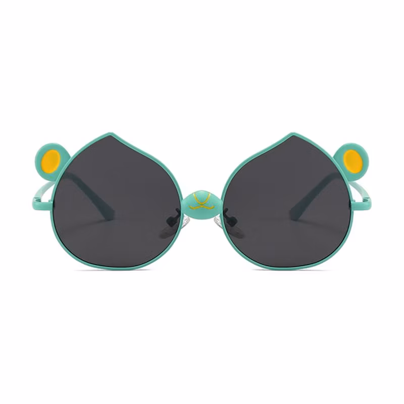 OEM Kids Cartoon Peach Shape Fashion Metal Accessories Sunglasses