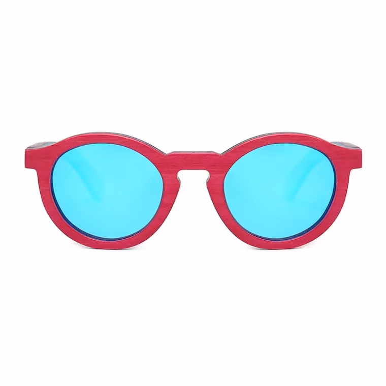 Trend Kids Mirror Custom Logo Bamboo Wooden Sunglasses