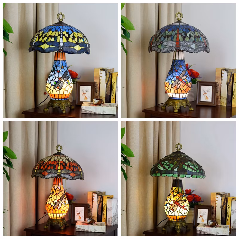 Jlt1118 Tiffany Style Table Lamp Dragonfly Child Female Lamp Glass Desk Light