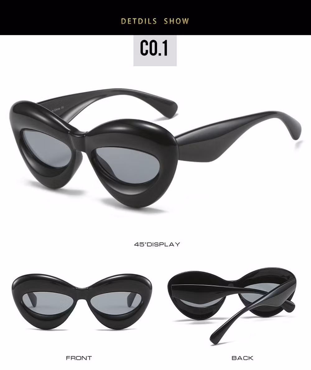 2024 OEM New Arrival High Quality Full Rim PC Cat Eye Frame Fashion Unisex Sunglasses with 100% UV400 Lenses