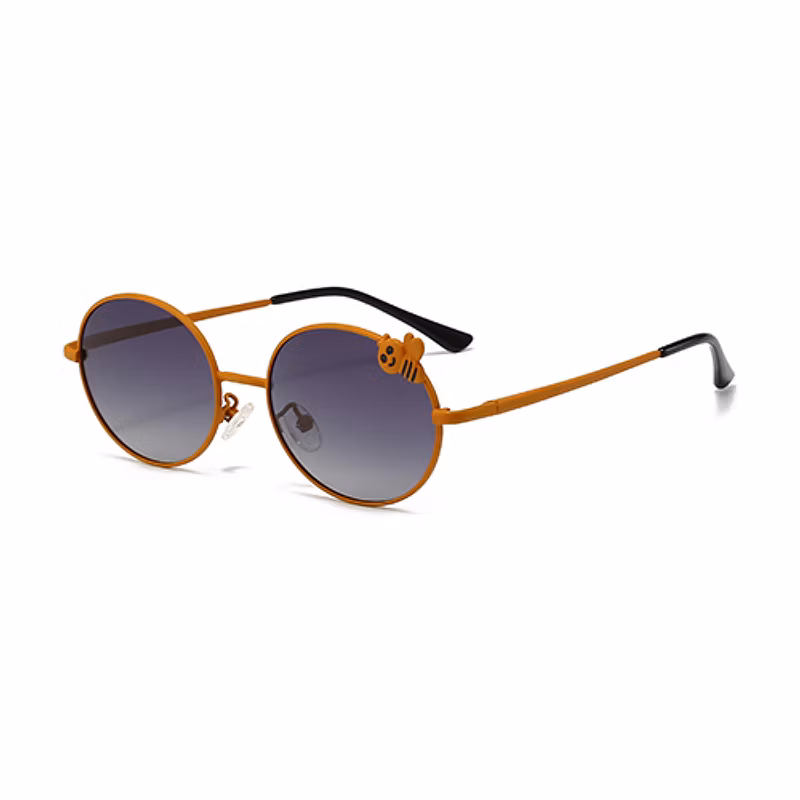 Cartoon Bee Decoration Kids Metal Oval Sunglasses
