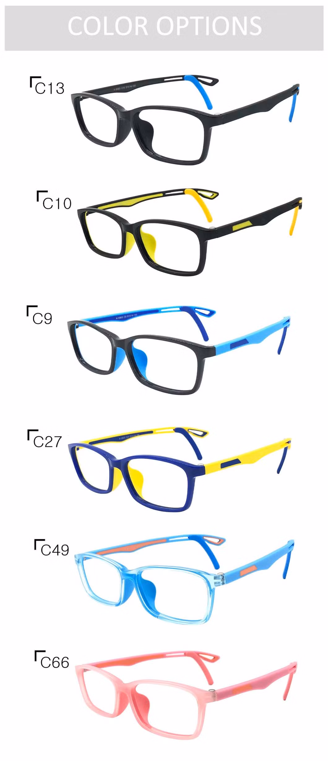 New Arrival Kids Child Glasses Frame Tr90 Silica Gel Eyeglasses