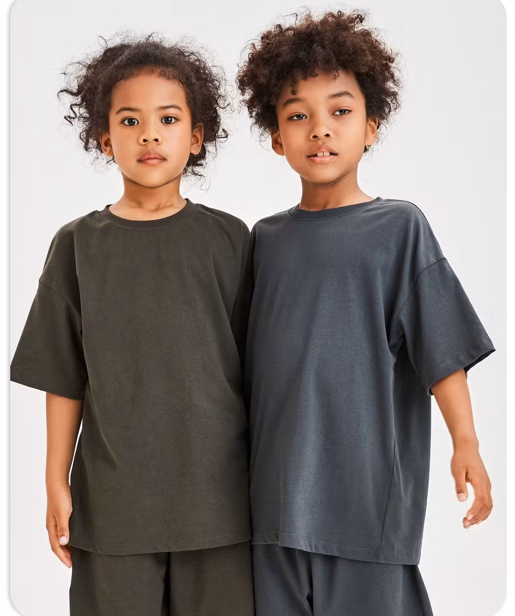 Wholesale 2024 Summer Custom Children Boy Girl T Shirt 230g 100% Cotton Drop Shoulders Plain Oversized Kids T-Shirt Children Fashion Clothes