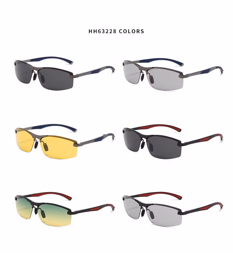New Sports Aluminum Magnesium Polarized Sunglasses Smart Light-Sensitive Color-Changing Sunglasses
