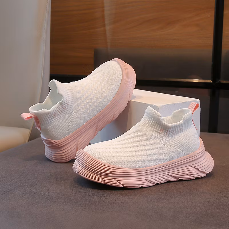 Autumn Winter Non Slip Sneaker Outsole Boys Casual Shoes Elastic Band Suede Leather Ankle Boot for Kids Sock Shoes