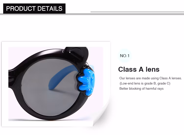 2024 New Style UV400 Polarized Cartoon Comfortable Retro Silicon Children Sunglasses